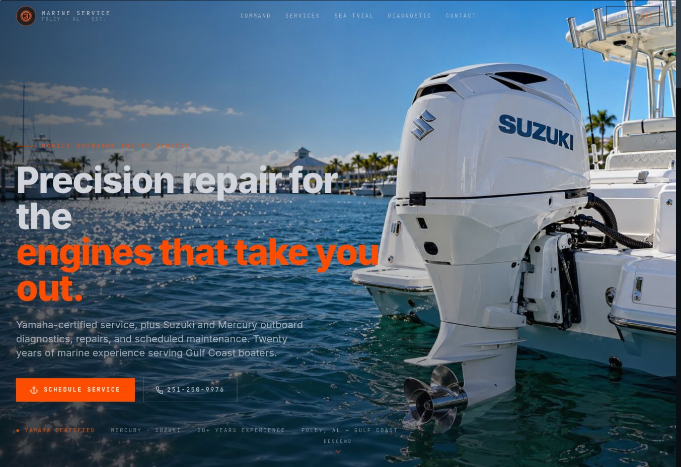 The website prepared for 3-Marine Service