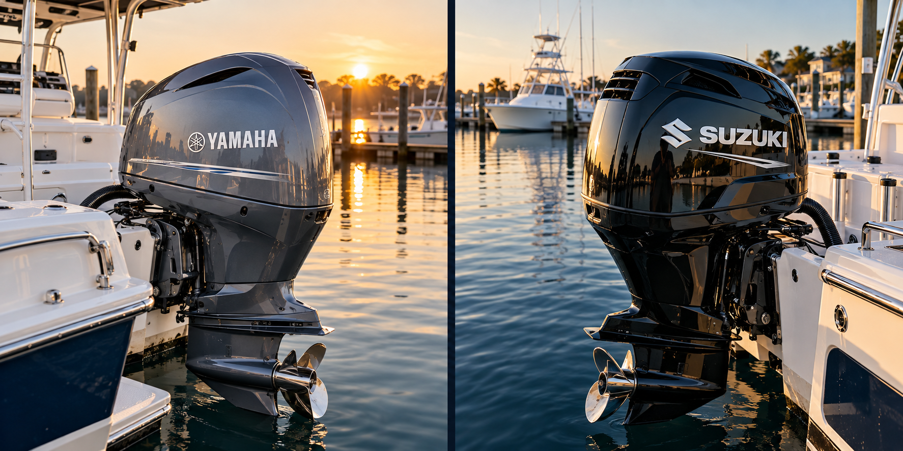 Yamaha outboard at a marina